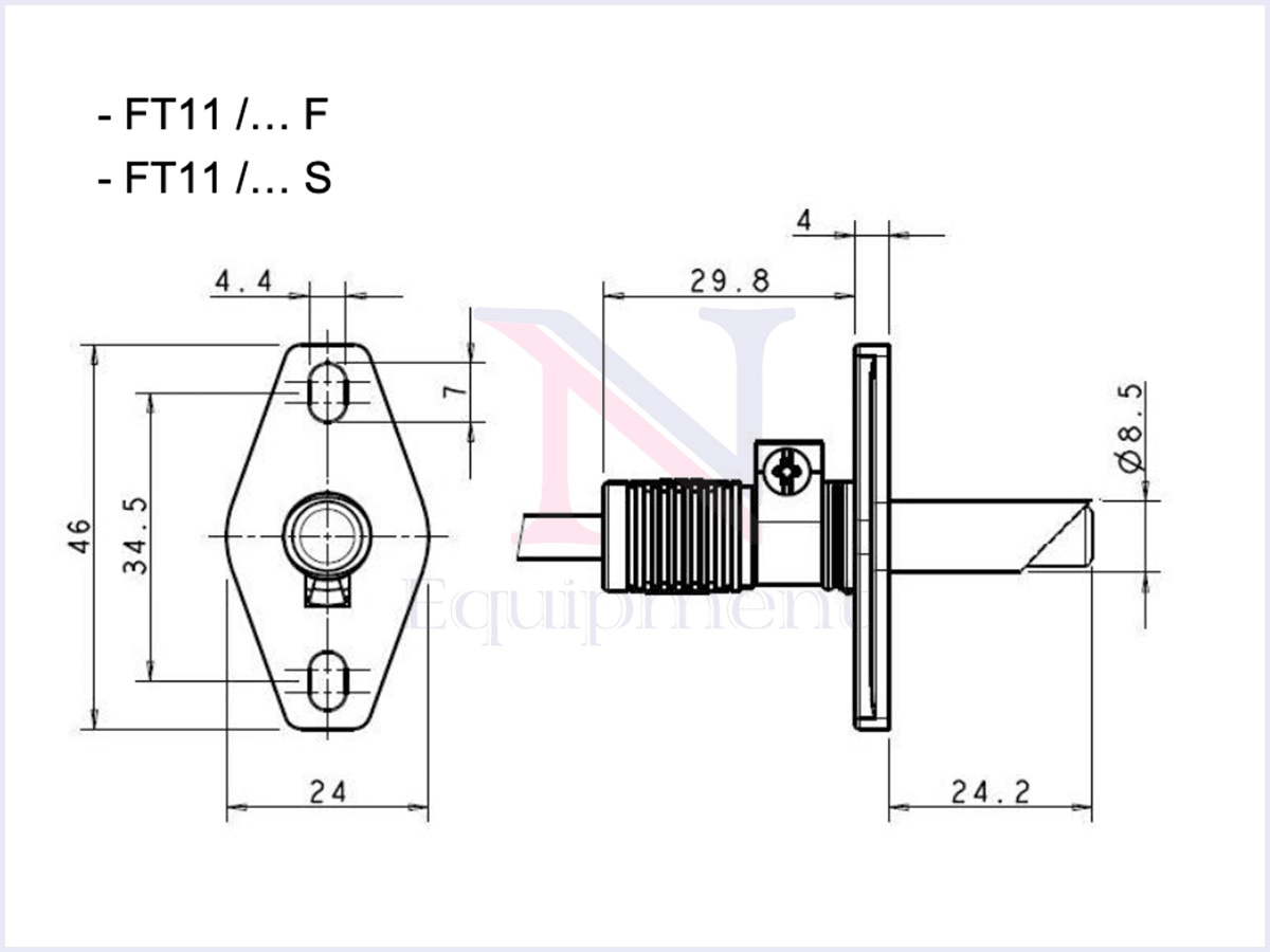 Brahma FT11 Phototransistor dimensional drawing